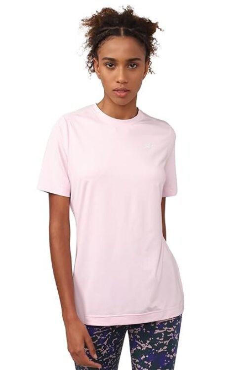 Reebok Women’s Striped Regular Fit Sports T-Shirt