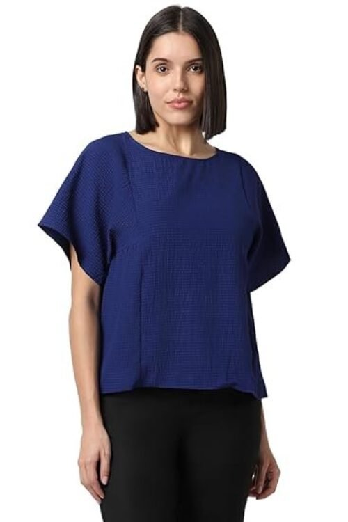 Women’s Solid Regular Fit Blouse – Royal Blue