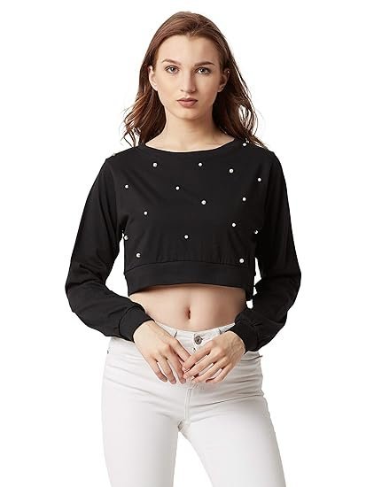 Miss Chase Women’s Grey Pearl Crop Top